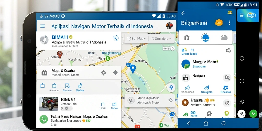 Antarmuka pengguna BIMA11 yang sederhana dan fungsional untuk navigasi motor.