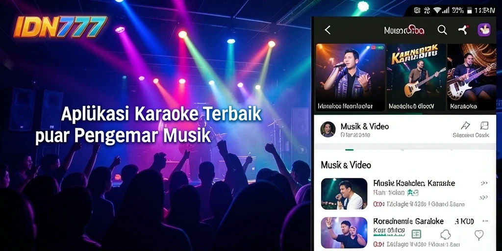 Antarmuka aplikasi IDN777 yang ramah pengguna untuk karaoke.