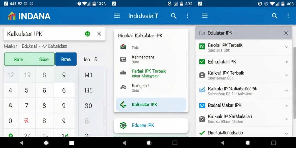 Tampilan antarmuka utama INDAAA yang menampilkan Kalkulator IPK.