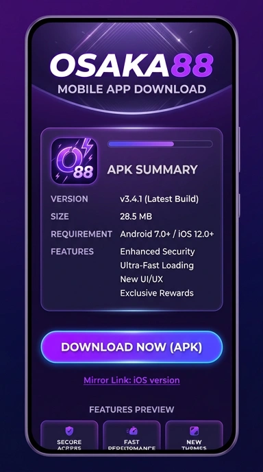 Tampilan halaman APK osaka88