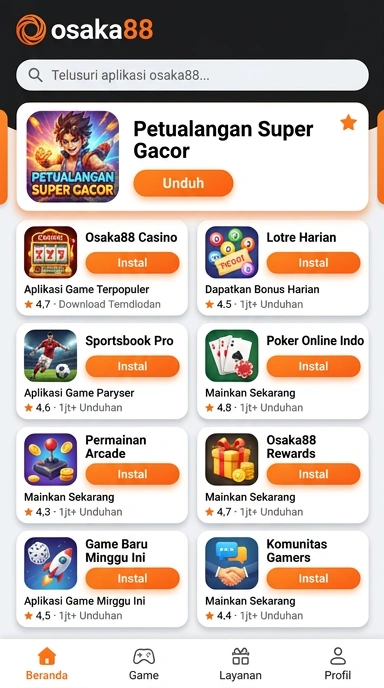 Tampilan katalog aplikasi osaka88