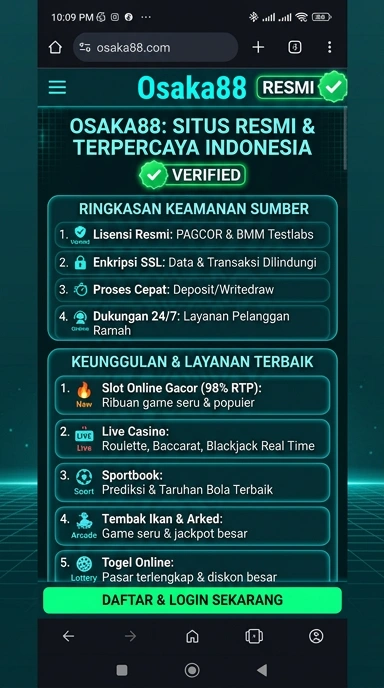 Tampilan kanal resmi osaka88